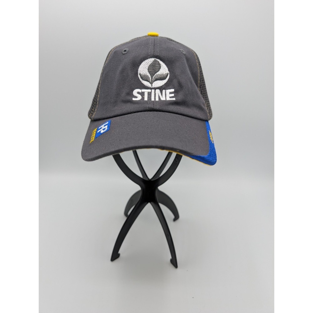 Stine Seeds HP Corn‎ Hat Mens Gray Farmer Cap White Logo Jersey Mesh Modern